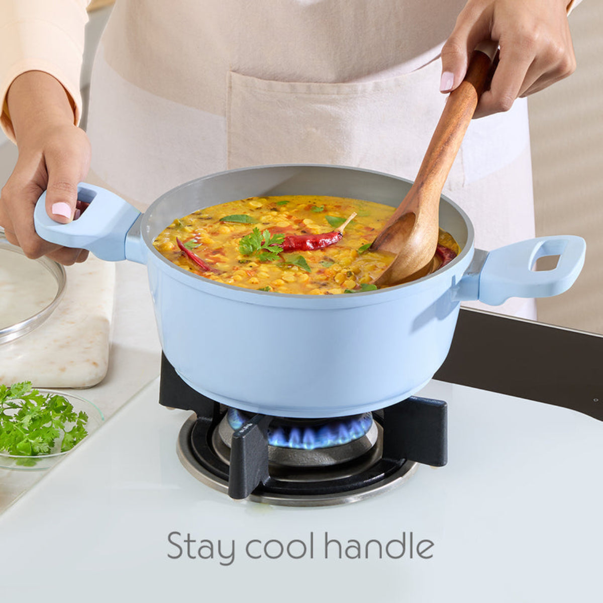 Borosil Vajra Ceramic Casserole With Glass Lid