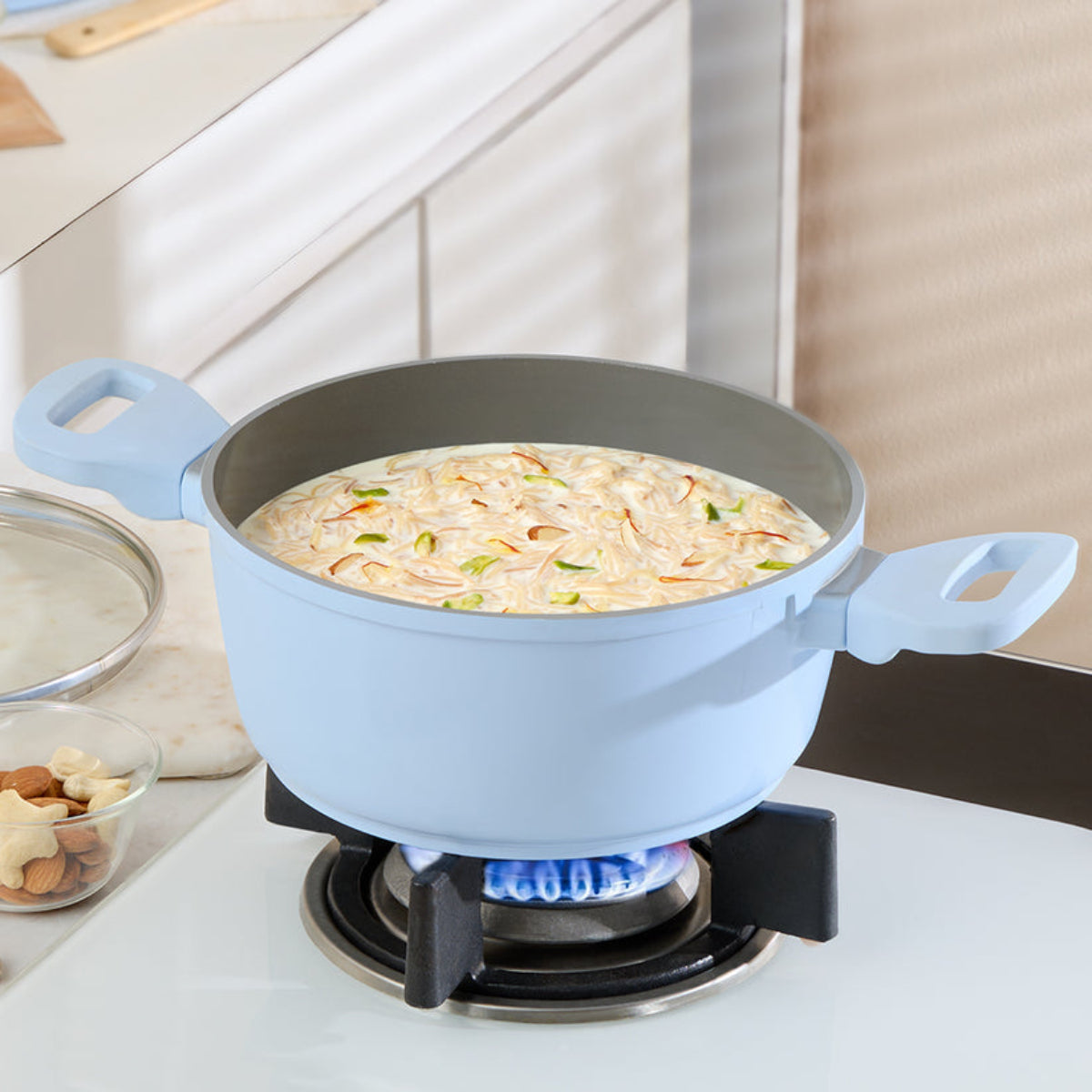 Borosil Vajra Ceramic Casserole With Glass Lid