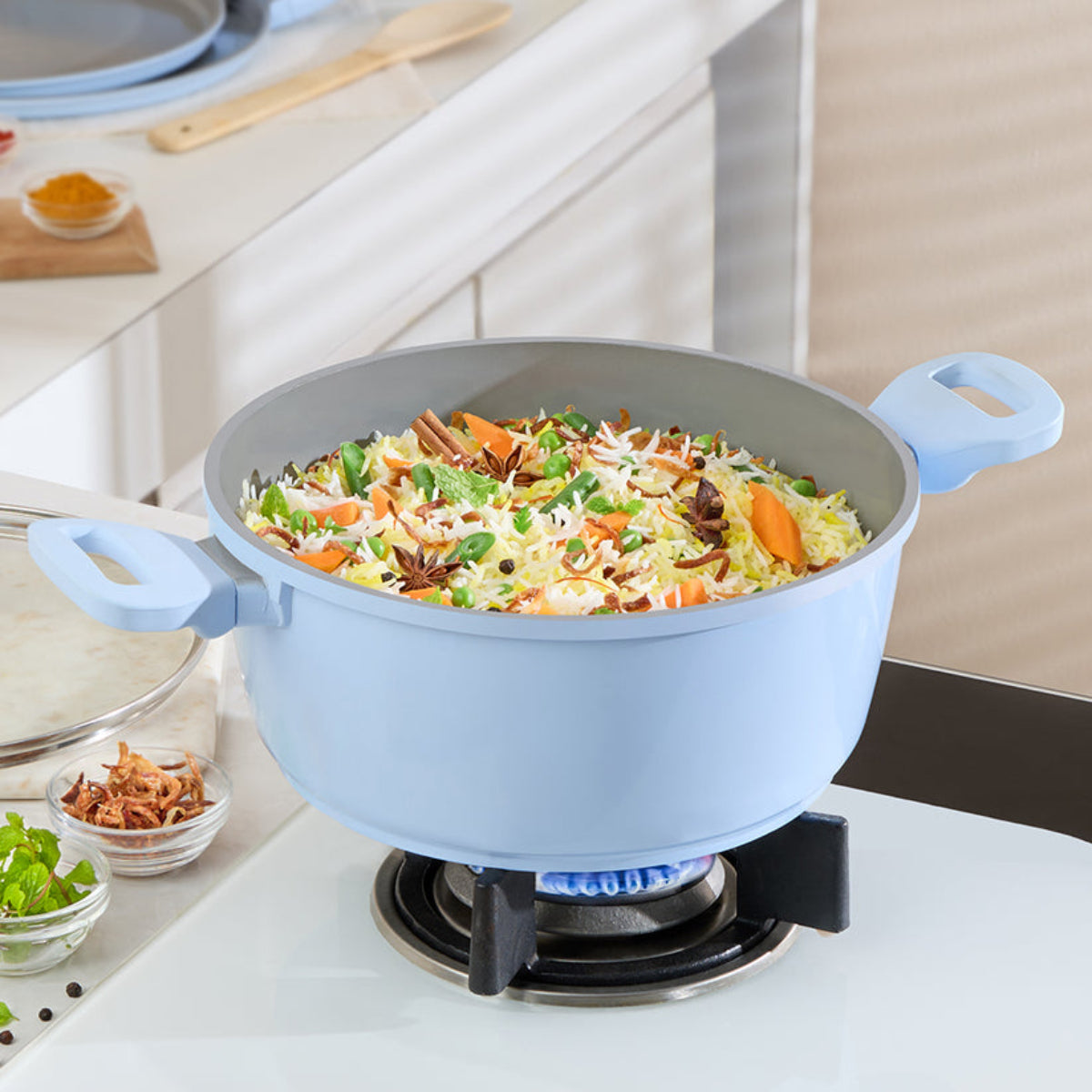 Borosil Vajra Ceramic Casserole With Glass Lid