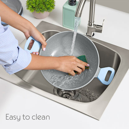 Borosil Vajra Ceramic Deep Kadhai With Lid