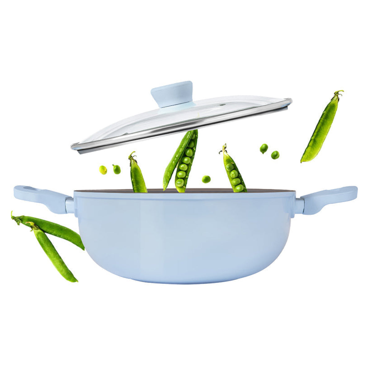 Borosil Vajra Ceramic Deep Kadhai With Lid