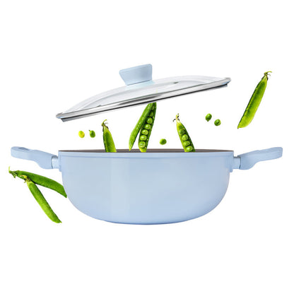 Borosil Vajra Ceramic Deep Kadhai With Lid