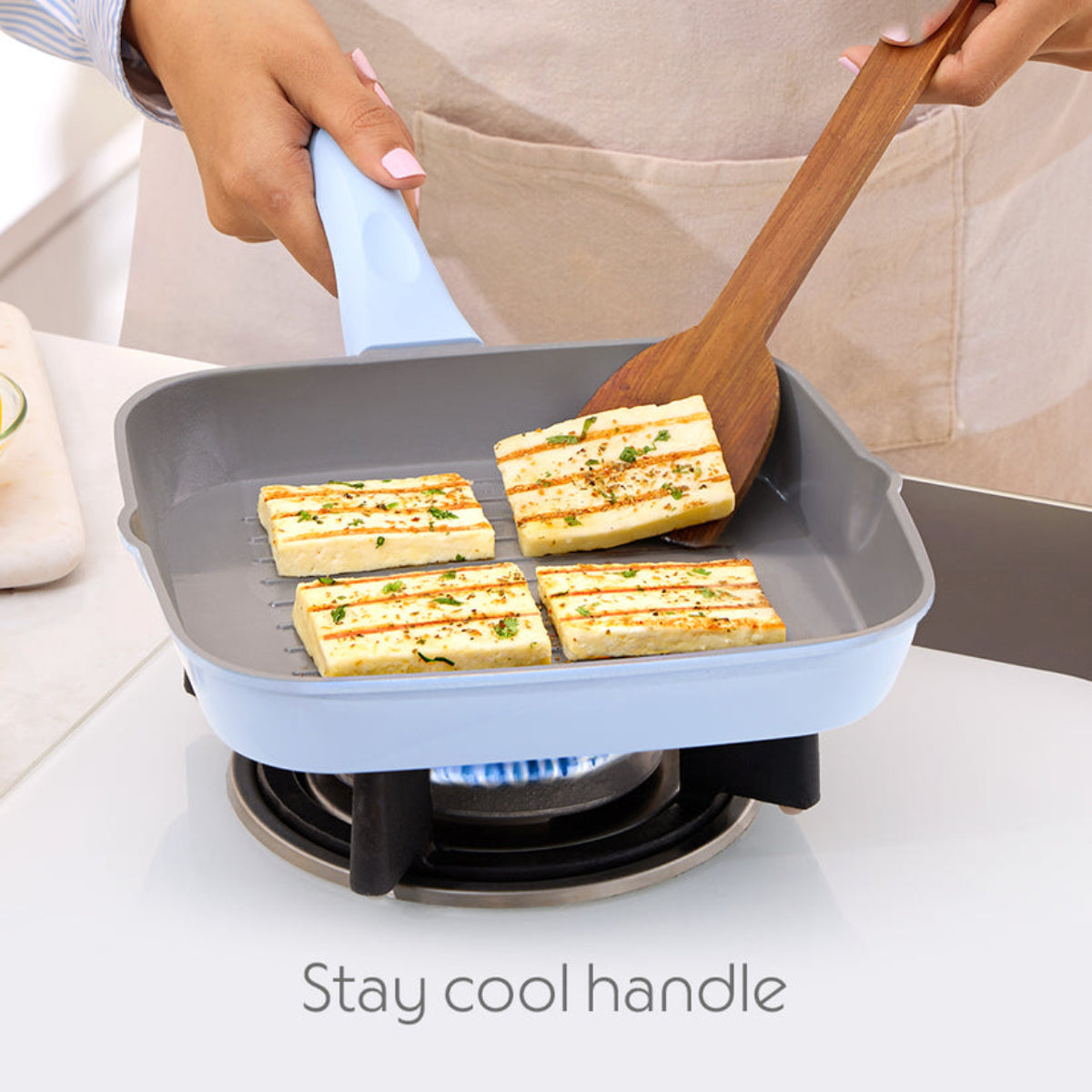 Borosil Vajra Ceramic Square Grill Pan 22cm-1.2L | 24cm-1.84L