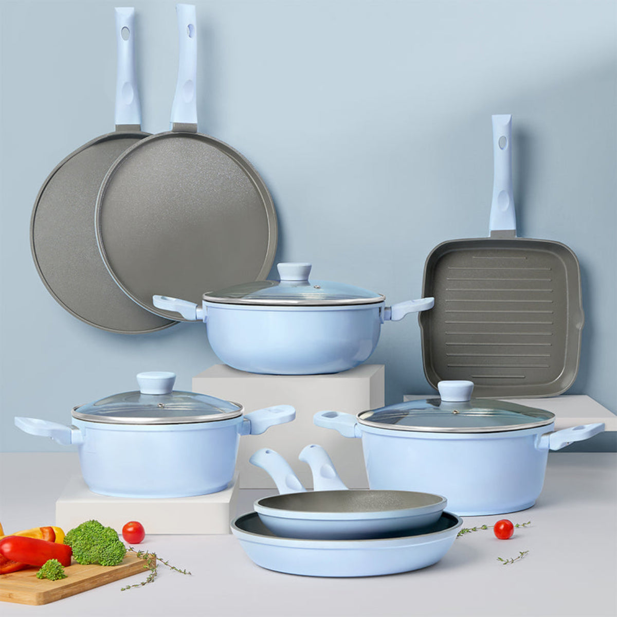 Borosil Vajra Ceramic Square Grill Pan 22cm-1.2L | 24cm-1.84L