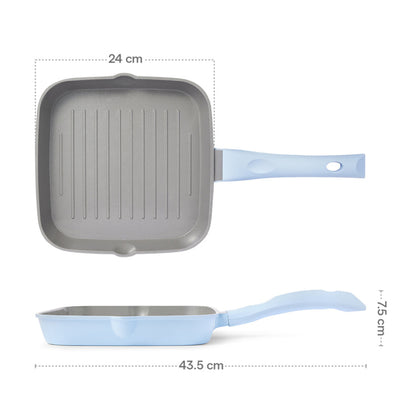 Borosil Vajra Ceramic Square Grill Pan 22cm-1.2L | 24cm-1.84L