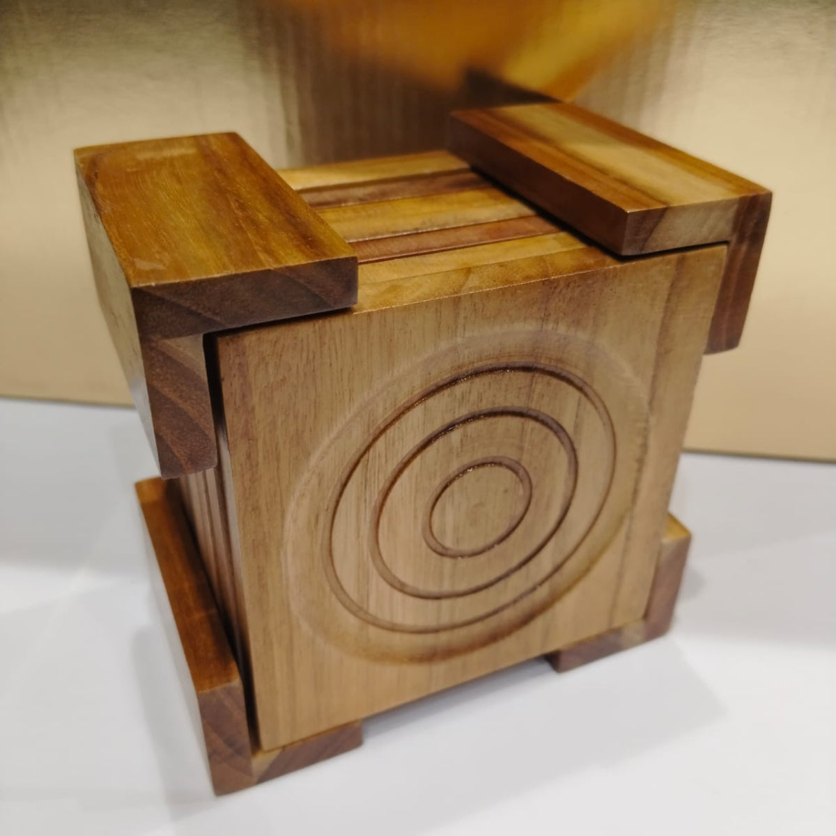 Stylish Rewashable Wooden Antique Coasters with Stand | Premium Quality Solid Wood