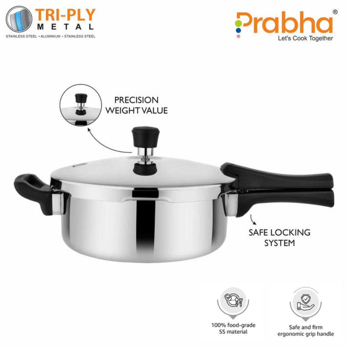 Prabha Triply Whizz Pressure Pan
