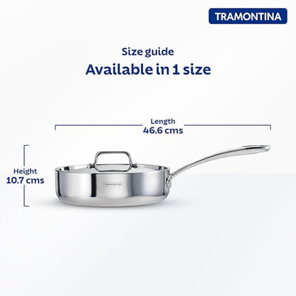 Tramontina Fusao EX+ 24cm Triply Ceramic Deep Sauté Pan with SS Lid