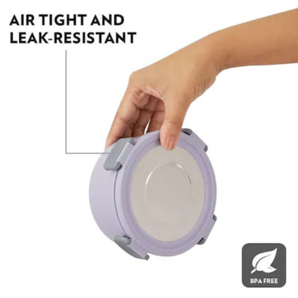 Borosil Glory Lavender Stainless Steel Lunchbox with Bag | 4 pcs Round Set (280ml x 2 + 460ml x 2) | Microwavable Tiffin with Food Grade Steel | Leakproof & Dishwasher Safe | 1 Year Warranty