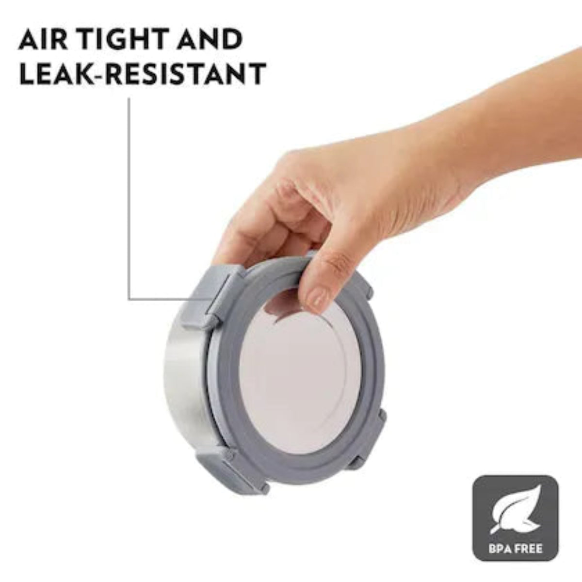 Borosil Slate Stainless Steel Lunch Box with Bag | 4 Pcs Round Container Set (280 ml Each) | Single Wall Lunch Box with Food Grade Steel | Leakproof & Dishwasher Safe | 1 Year Warranty