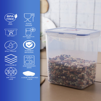 LocknLock Classics Medium Tall Rectangular Food Container with Leak Proof Locking Lids Set Of 3 Pcs