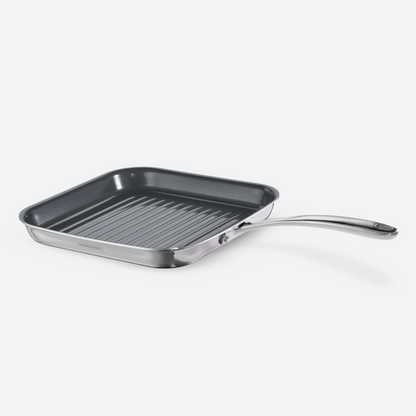 Tramantino Fusao EX+ 26cm Ceramic Stainless Steel Tri-Ply Grill Pan