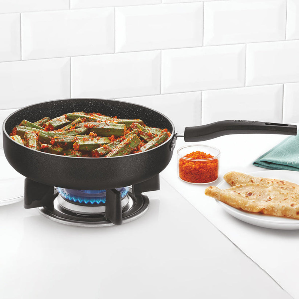 Borosil Granito Nonstick Deep Frying Pan 24cm(2L) |26 cm (2.7L)
