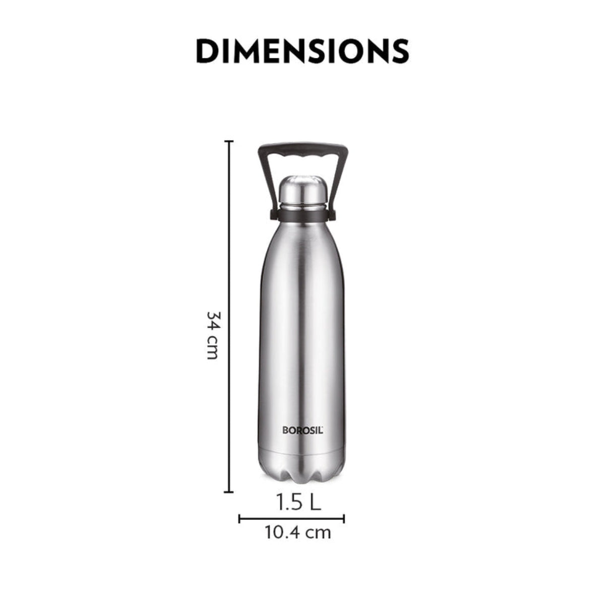 Borosil Bolt Double Wall Bottle| Leak Proof | 24hrs hot/cold