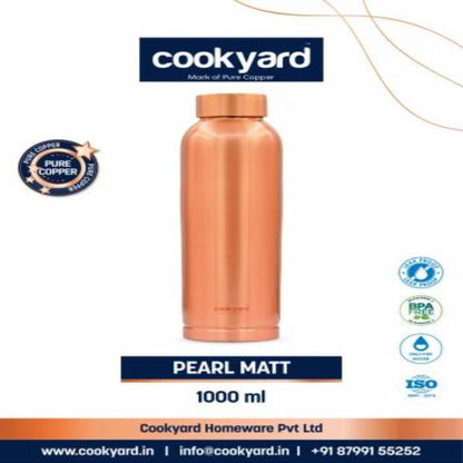 Cookyard Pearl Matt Copper Water Bottle 1 litre