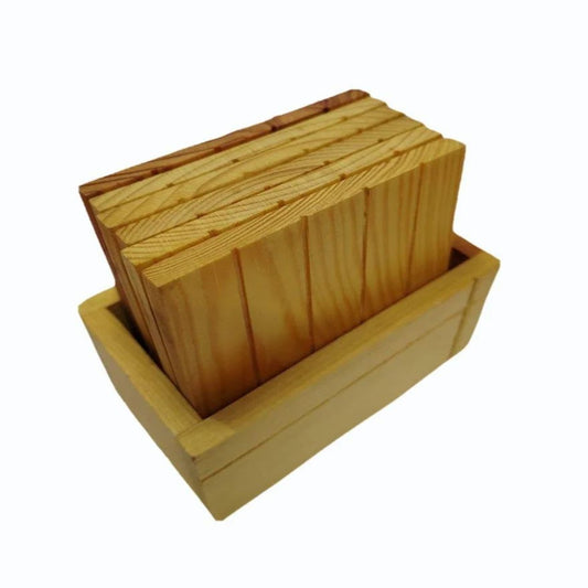 Rewashable Wooden Antique Coasters with Stand | Premium Quality Solid Wood
