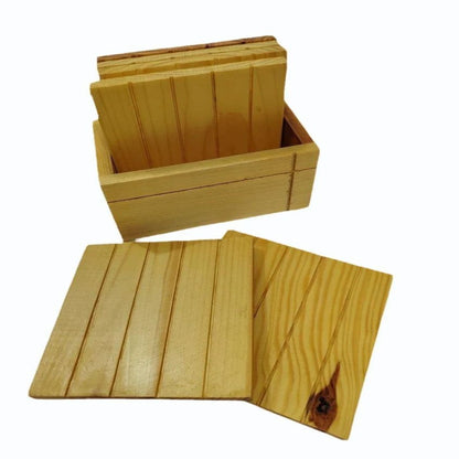 Rewashable Wooden Antique Coasters with Stand | Premium Quality Solid Wood