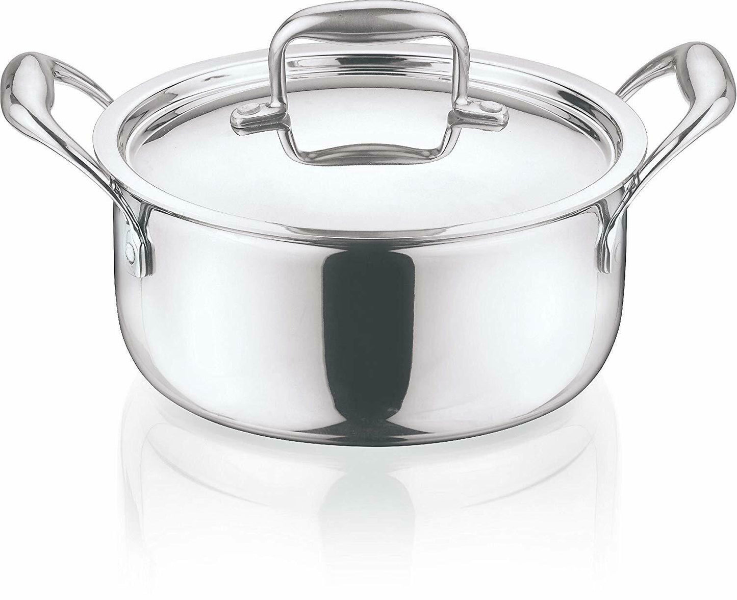 Vinod Platinum Triply Stainless Steel Saucepot 1.8 Liter 18 cm With Lid PSO18