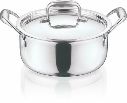 Vinod Platinum Triply Stainless Steel Saucepot 8 Liter 30 cm With Lid PSO30