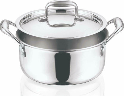 Vinod Platinum Triply Stainless Steel Saucepot 1.8 Liter 18 cm With Lid PSO18