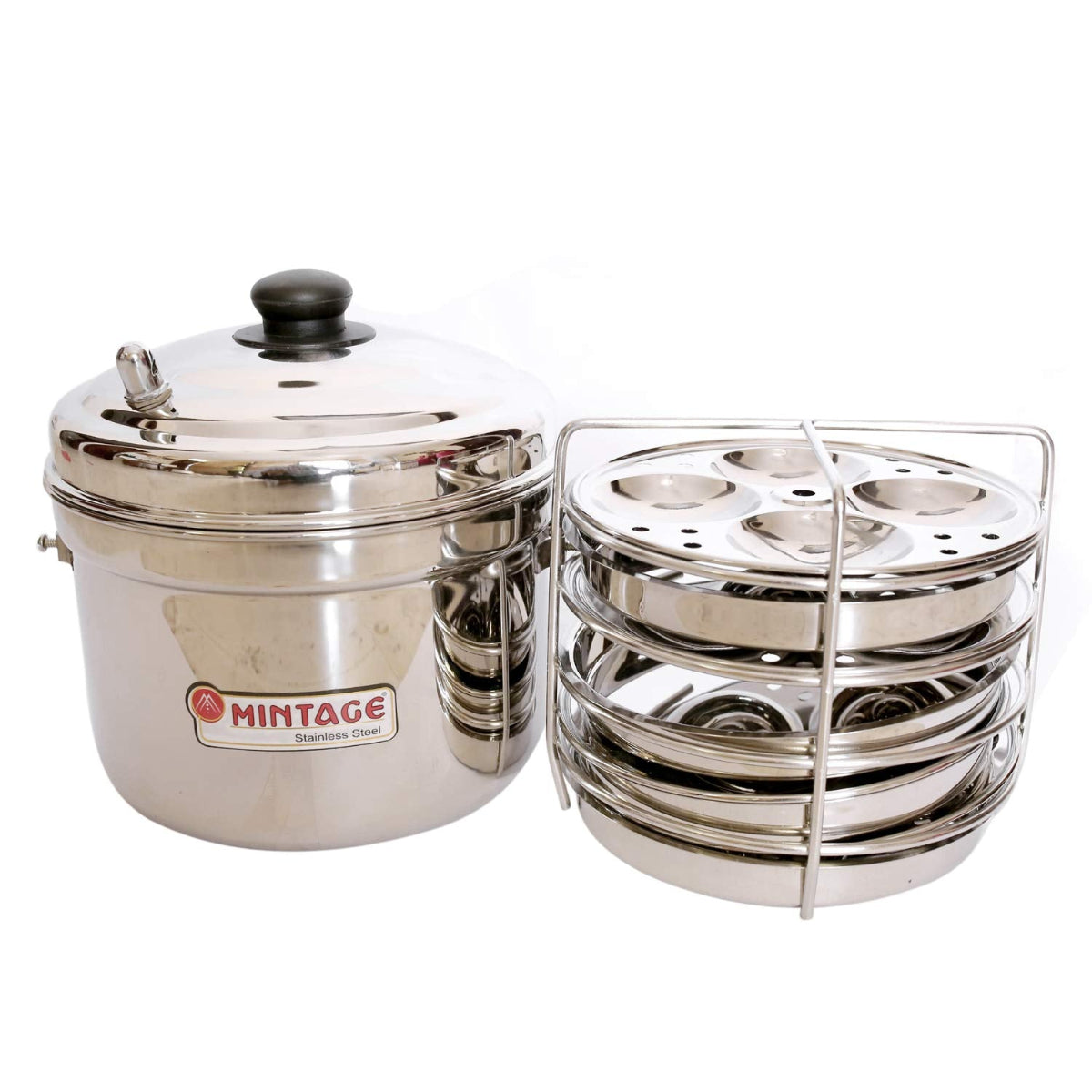 Mintage Stainless Steel Idli N Dhokla maker Set | 12 pcs idli + 3 pcs dhokla plate set